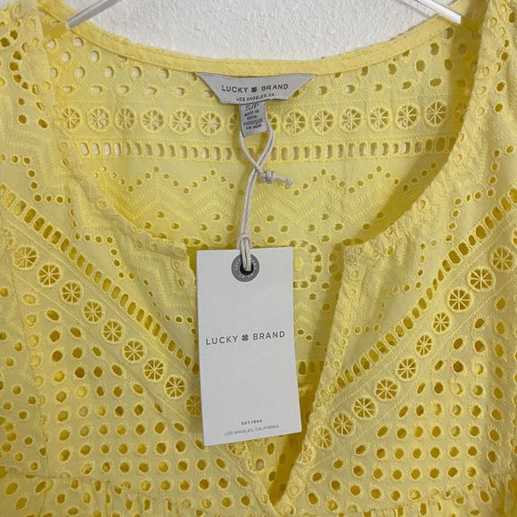Lucky Brand Yellow Eyelet Sleeveless Top - Picture 7 of 9